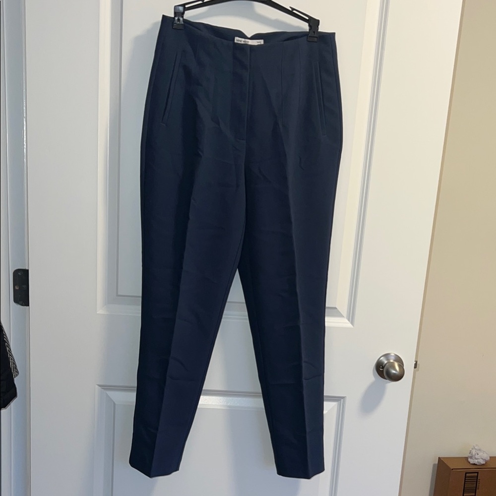 Nine West Navy Tapered Dress Trousers